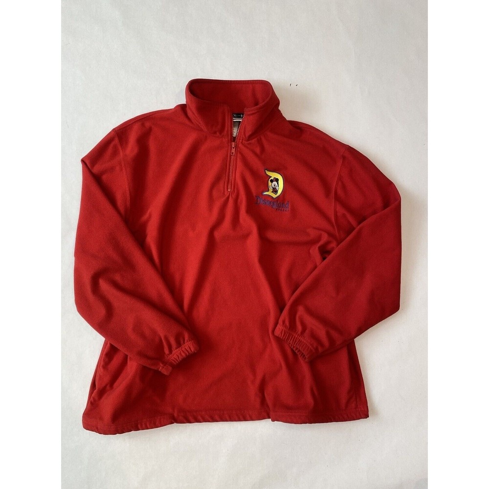Men's Disneyland Resort Vintage Fleece 1/4 Zip Red sweater size XL